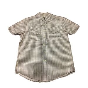 Ralph Lauren Polo Jeans Sz S Purple White Plaid Pearl Sanp Shirt Men’s